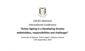 Hapet thirrja për konferencë ndërkombëtare "Plakja aktive në një shoqëri në zhvillim: akterët, përgjegjësitë dhe sfidat"